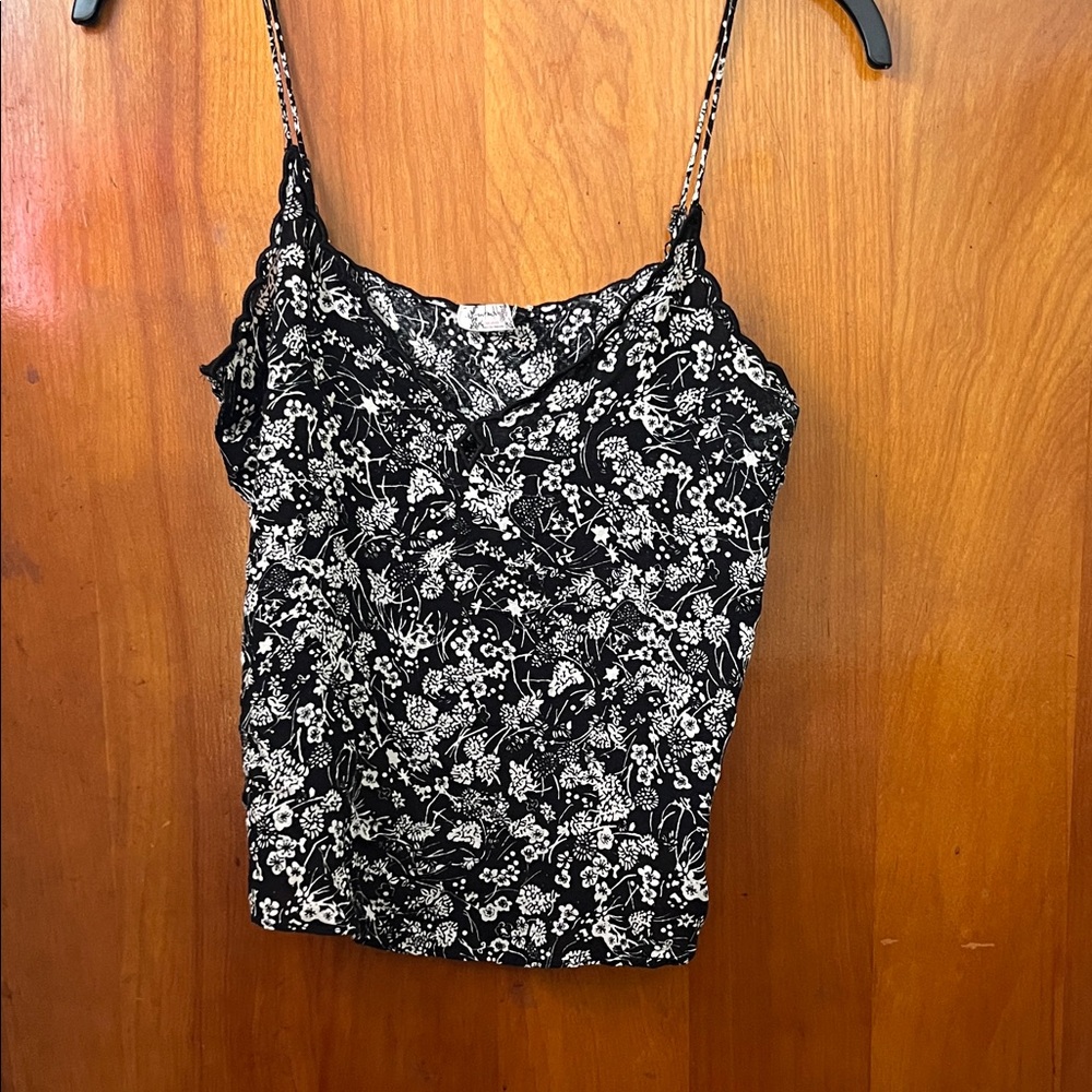Free People Black and White Floral Camisole